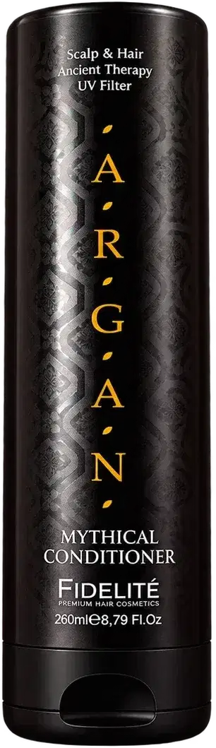 Frasco negro de Fidelité Argán Mythical Conditioner de 260 ml