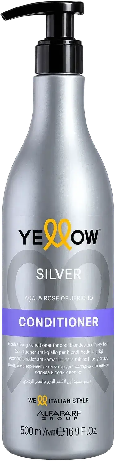 Frasco plateado con válvula de Yellow Silver Conditioner de 500 ml